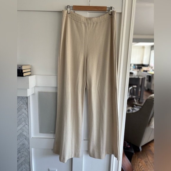 St. John Evening Knit Palazzo Pants in Cream - Picture 3 of 10